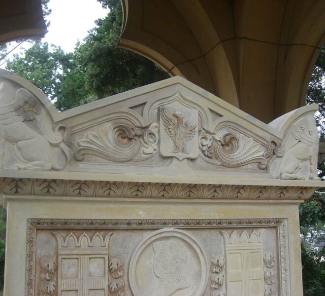 Genova Parco Pallavicini tomba mausoleo post restauro