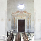 Polcenigo santuario santissima trinità affreschi porte laterali